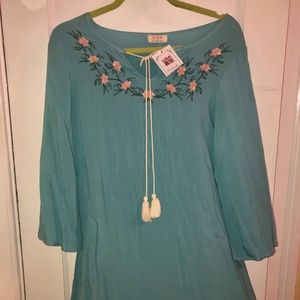 Flowy Blue Summer Blouse